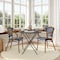 Flash Furniture Bordeaux French Bistro Stacking Chair w/Arms, Navy/White PE Rattan/Bamboo Print Alum Frame, 2PK 2-SDA-ADS642142-NVYWH-NAT-GG - alternate 1